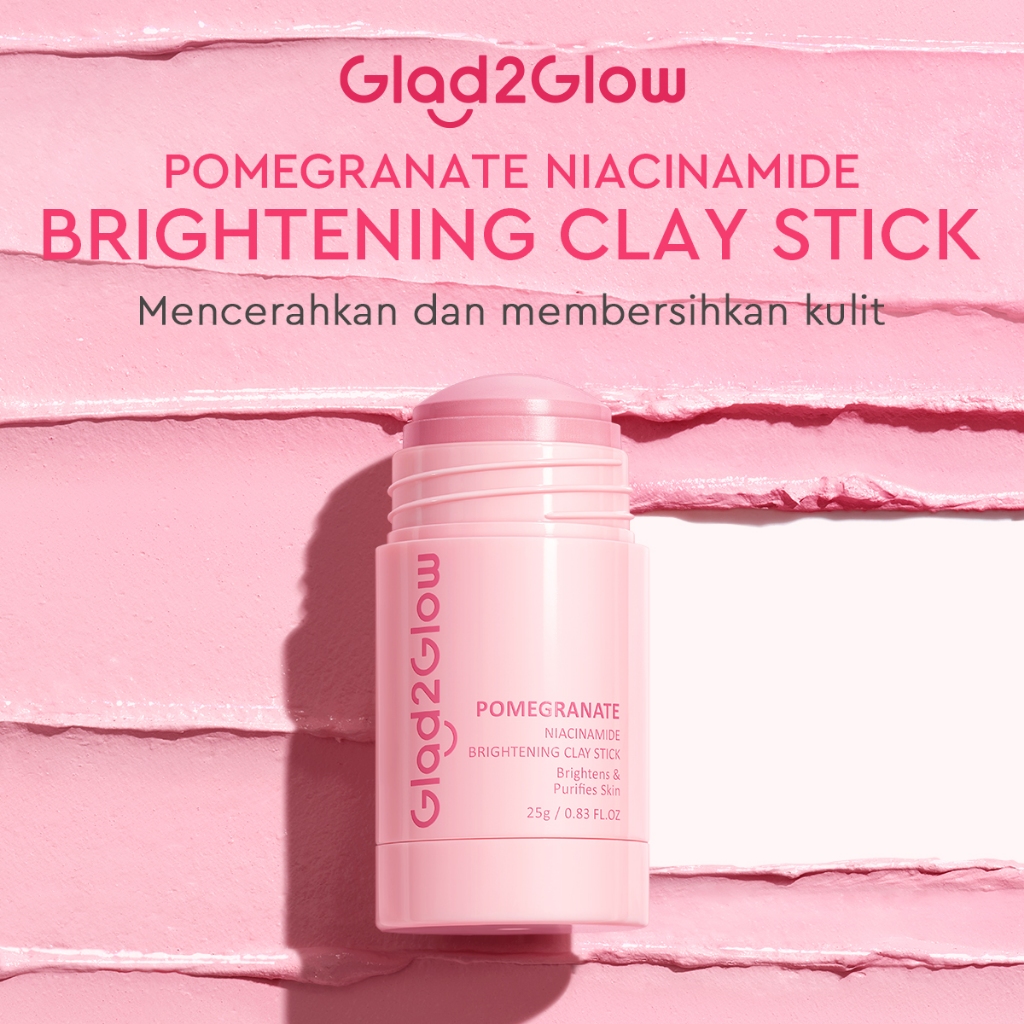 Glad Glow Clay Stick Pomegranate Niacinamide Brightening Gr