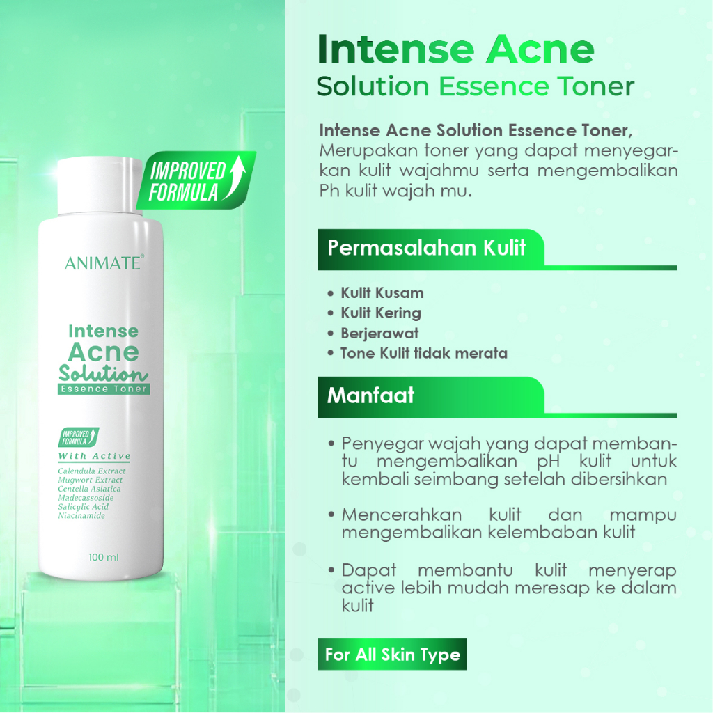 Paket Animate Acne Solution Series 5in1 (Hijau)