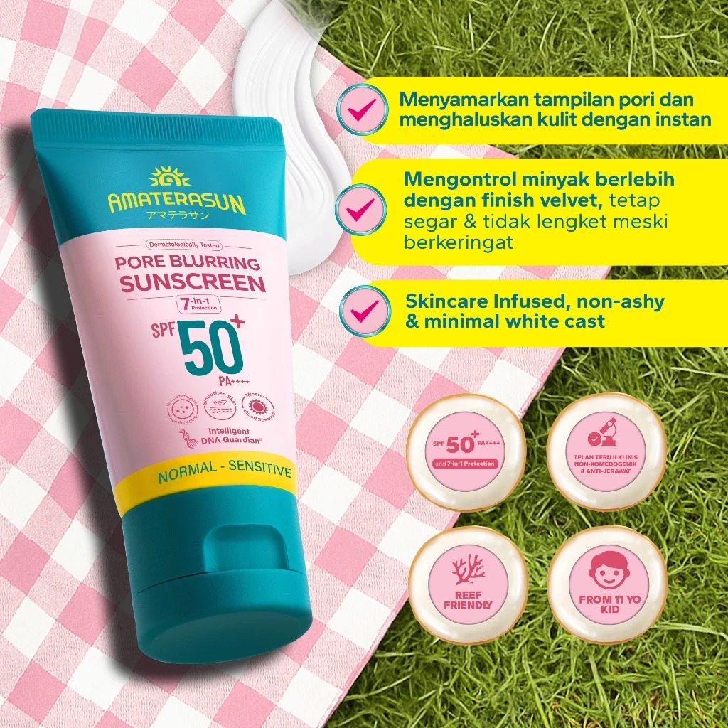 Amaterasun Pore Blurring Sunscreen SPF50+ PA++++ 30gr