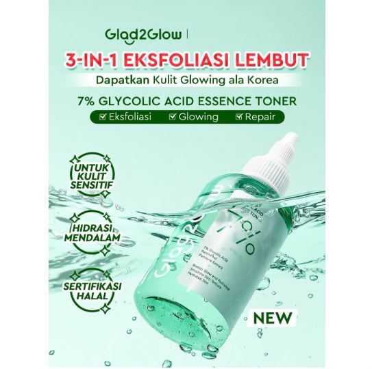 Glad 2 Glow 7% Glycolic Acid Essence Toner 100ml