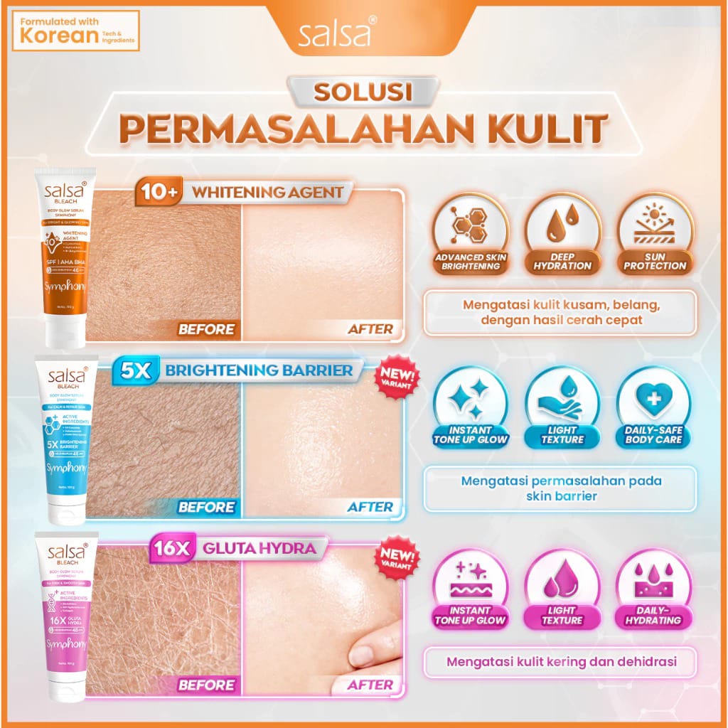 Salsa Bleach Body Glow Serum 100gr - Symphony (for Firm & Smooth Skin)
