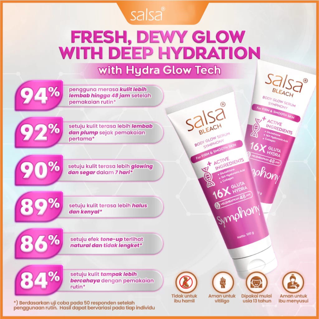 Salsa Bleach Body Glow Serum 100gr - Symphony (for Firm & Smooth Skin)