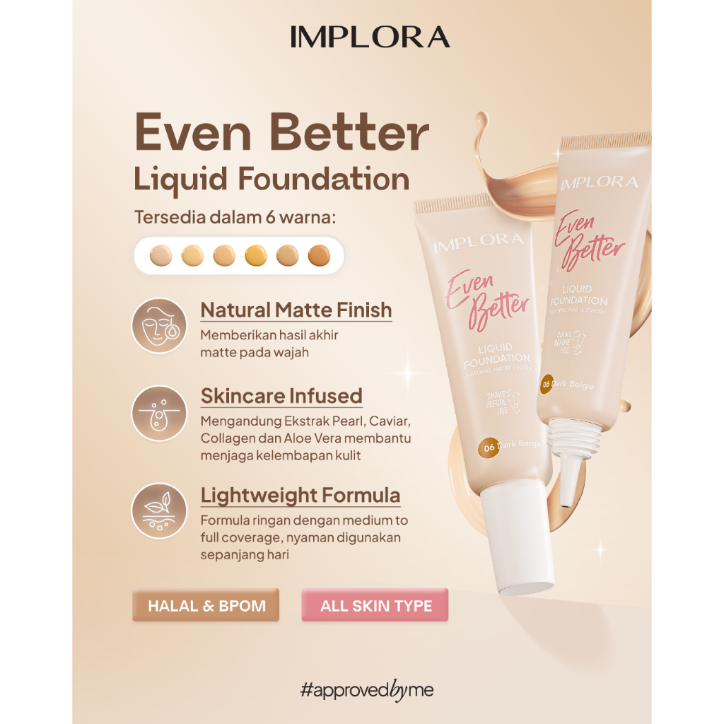 Implora Even Better Liquid Foundation 25gr - 02 Light Beige Implora Even Better Liquid Foundation 25gr - 02 Light Beige