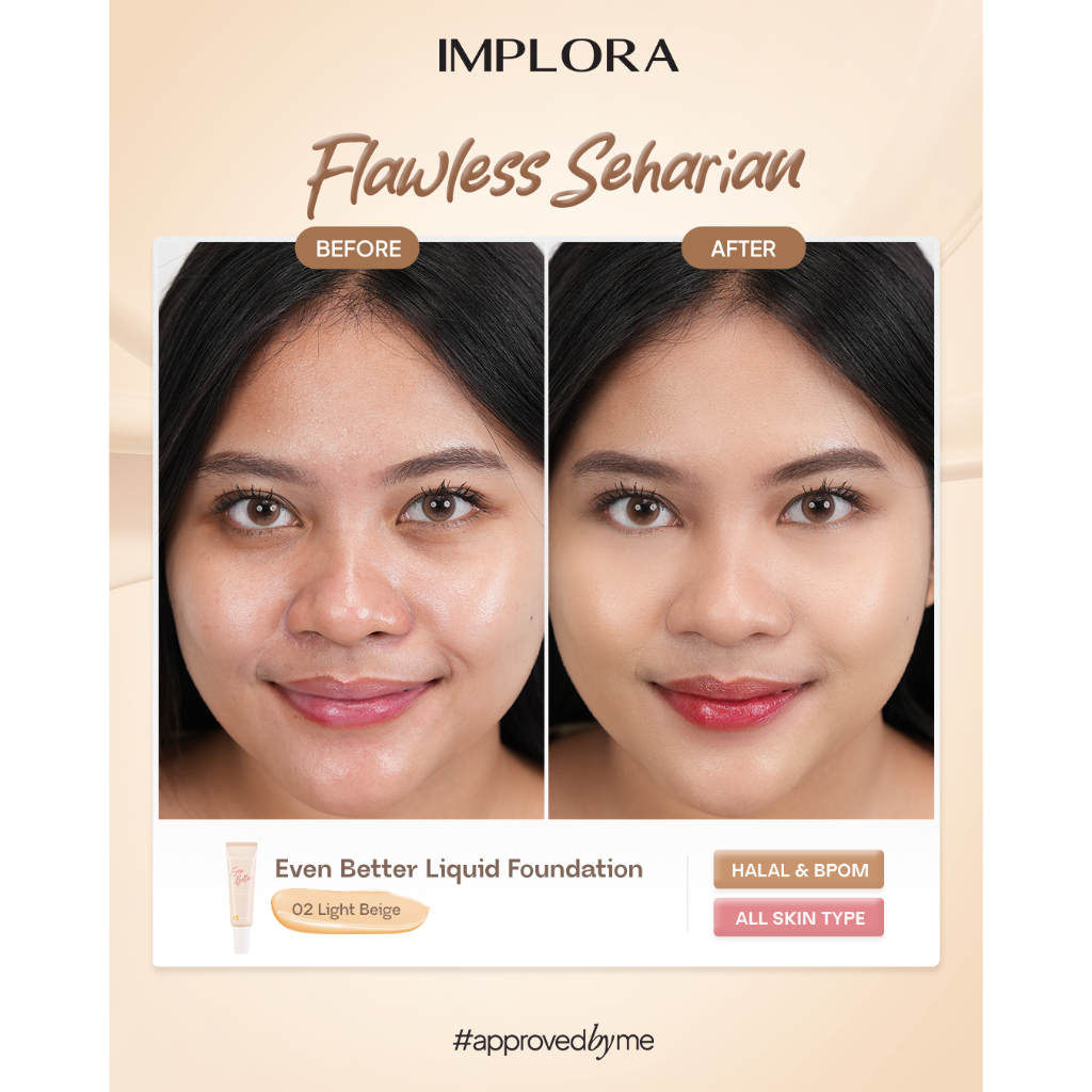 Implora Even Better Liquid Foundation 25gr - 02 Light Beige Implora Even Better Liquid Foundation 25gr - 02 Light Beige