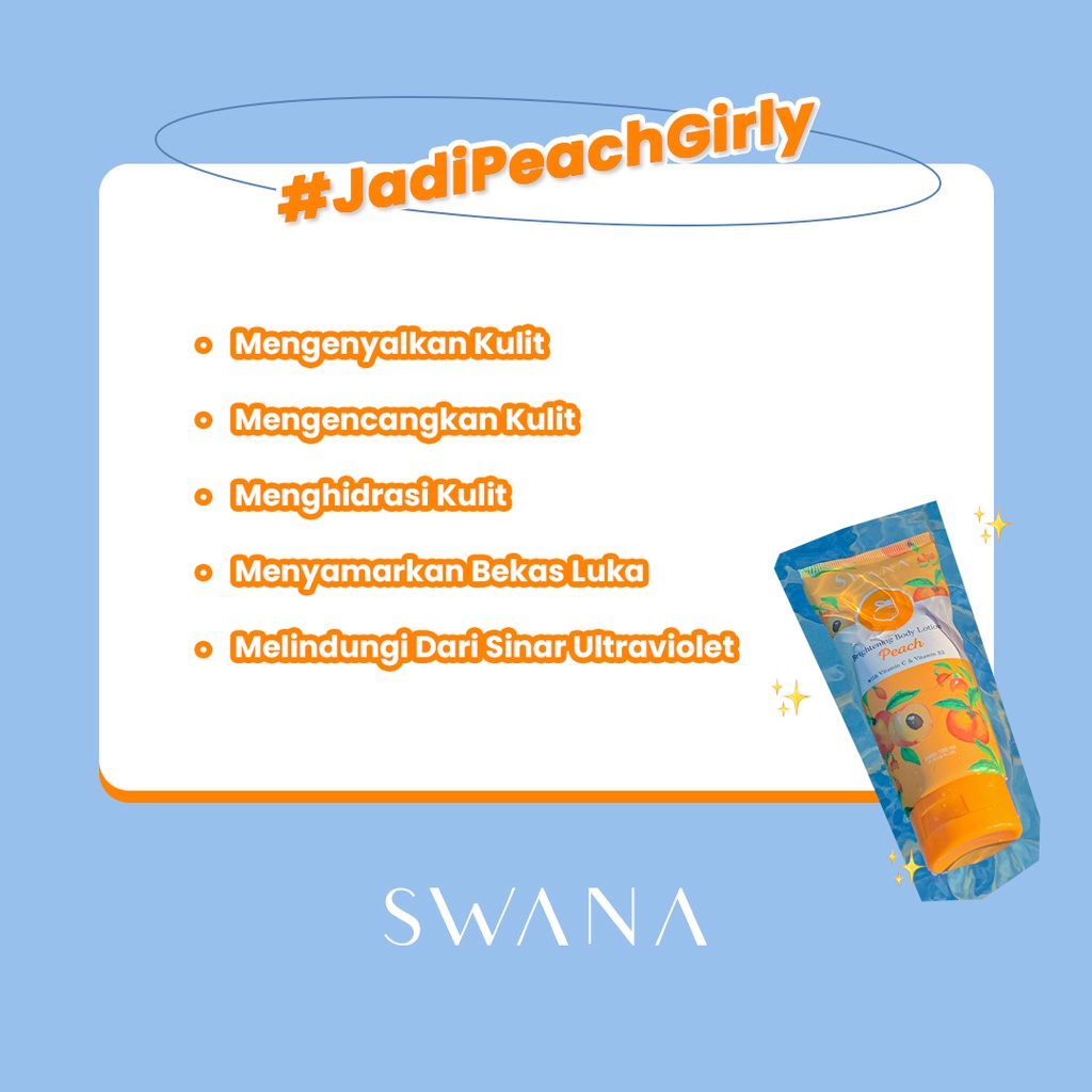 Swana Brightening Body Lotion 100ml - Peach (Orange)