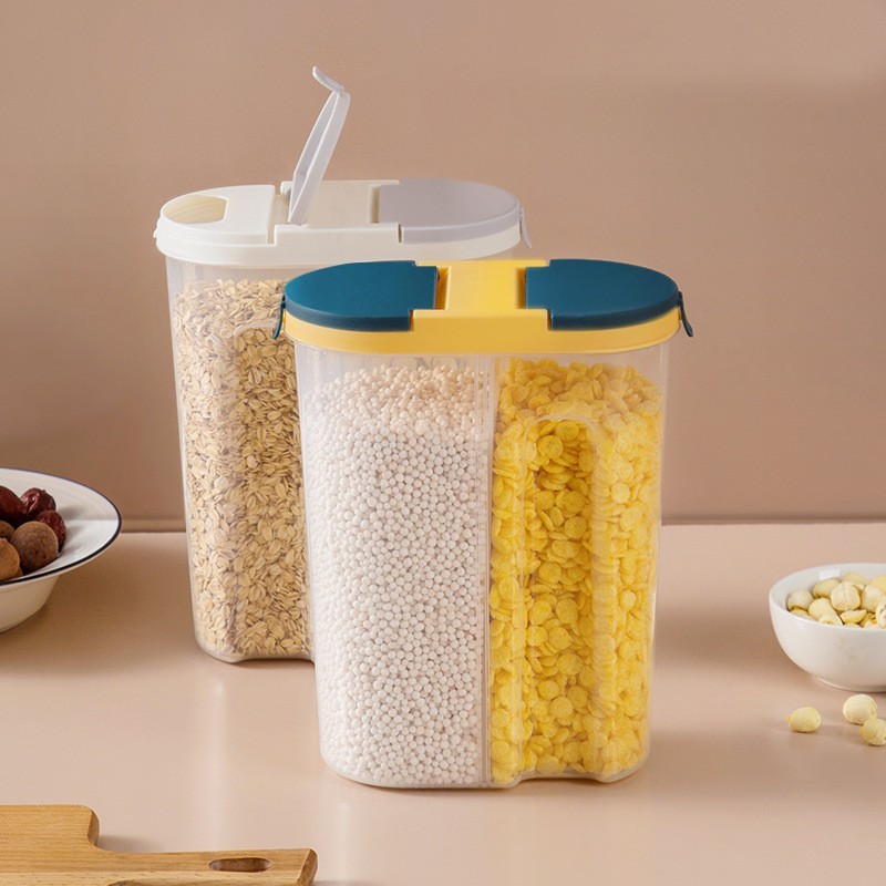 Storage Jar Cereal 2 Tabung 17x16cm (Wadah Snack Sereal)