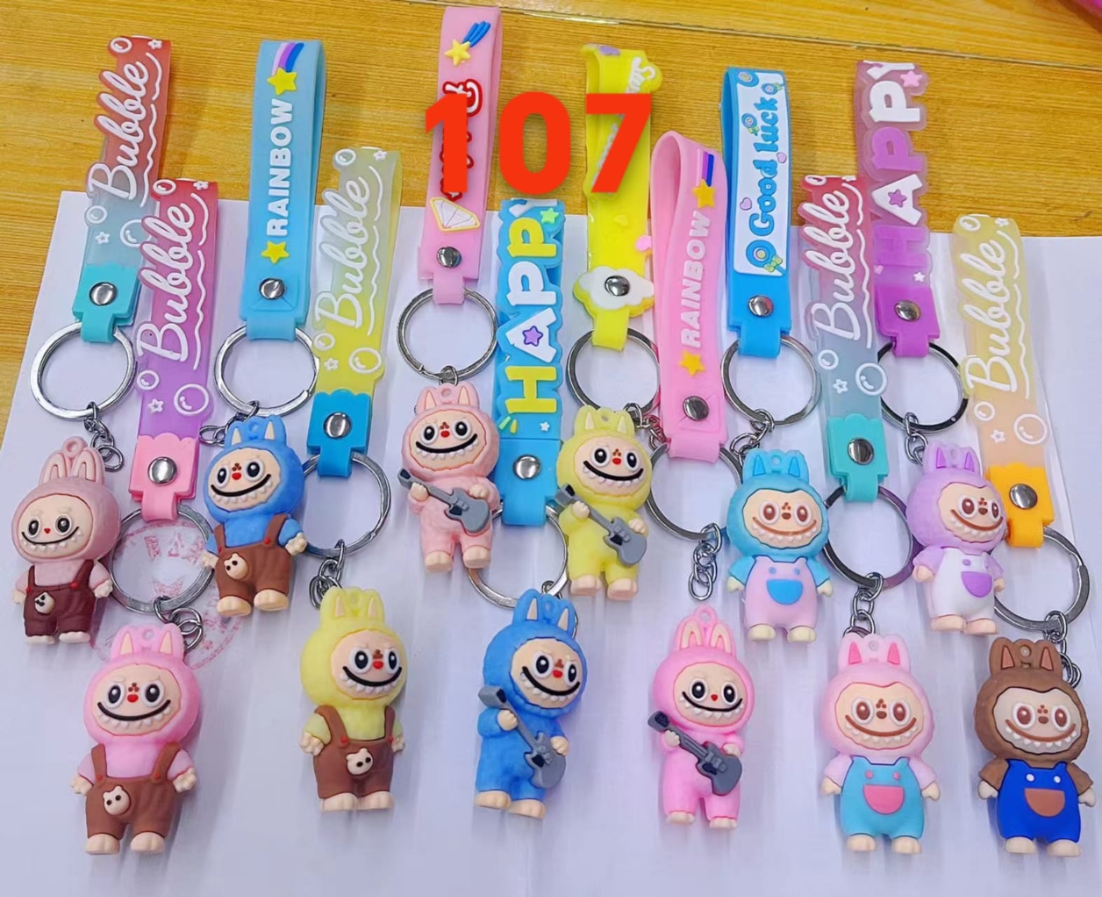 Gantungan Kunci Labubu + Strap (107) - Aksesoris Keychain Lucu
