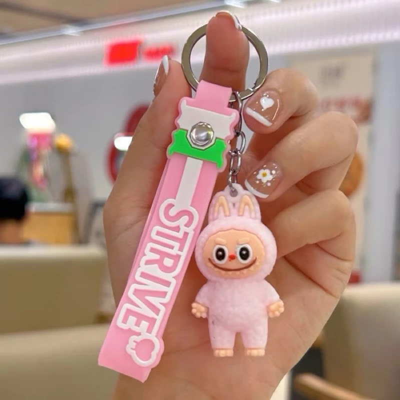 Gantungan Kunci Labubu + Strap (107) - Aksesoris Keychain Lucu