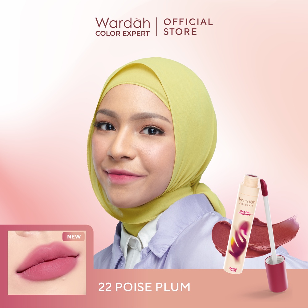 Wardah Colorfit Velvet Matte Lip Mousse Color Therapy 4gr - 22 Poise Plum Wardah Colorfit Velvet Matte Lip Mousse Color Therapy 4gr - 22 Poise Plum