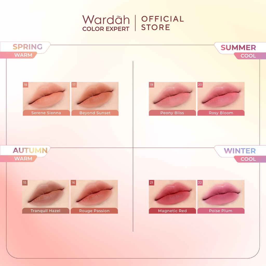Wardah Colorfit Velvet Matte Lip Mousse Color Therapy 4gr - 22 Poise Plum Wardah Colorfit Velvet Matte Lip Mousse Color Therapy 4gr - 22 Poise Plum