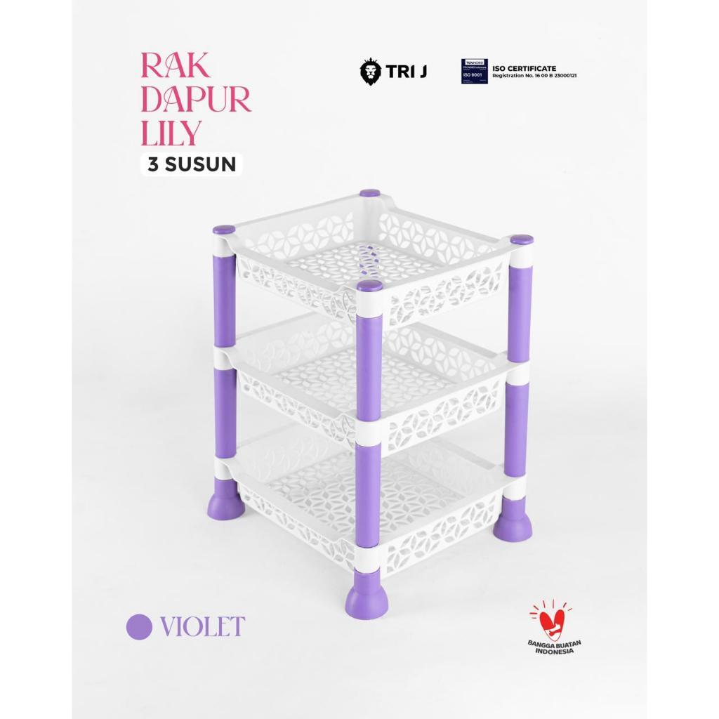 TRI J - Rak Dapur 3 Susun - UNGU (Rak Penyimpanan Dapur)