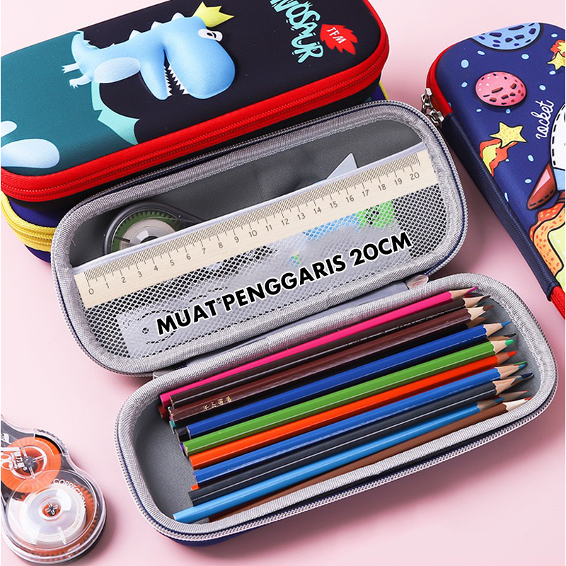 Kotak Pensil Anak Hardcase Karakter + Resleting