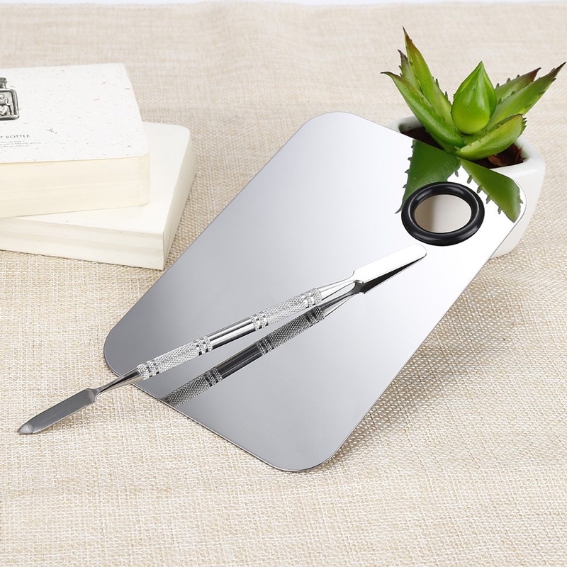 Mixing Pallette Makeup Stainless Steel 15cm + Spatula