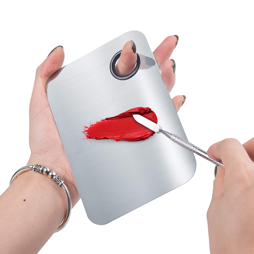 Mixing Pallette Makeup Stainless Steel 15cm + Spatula