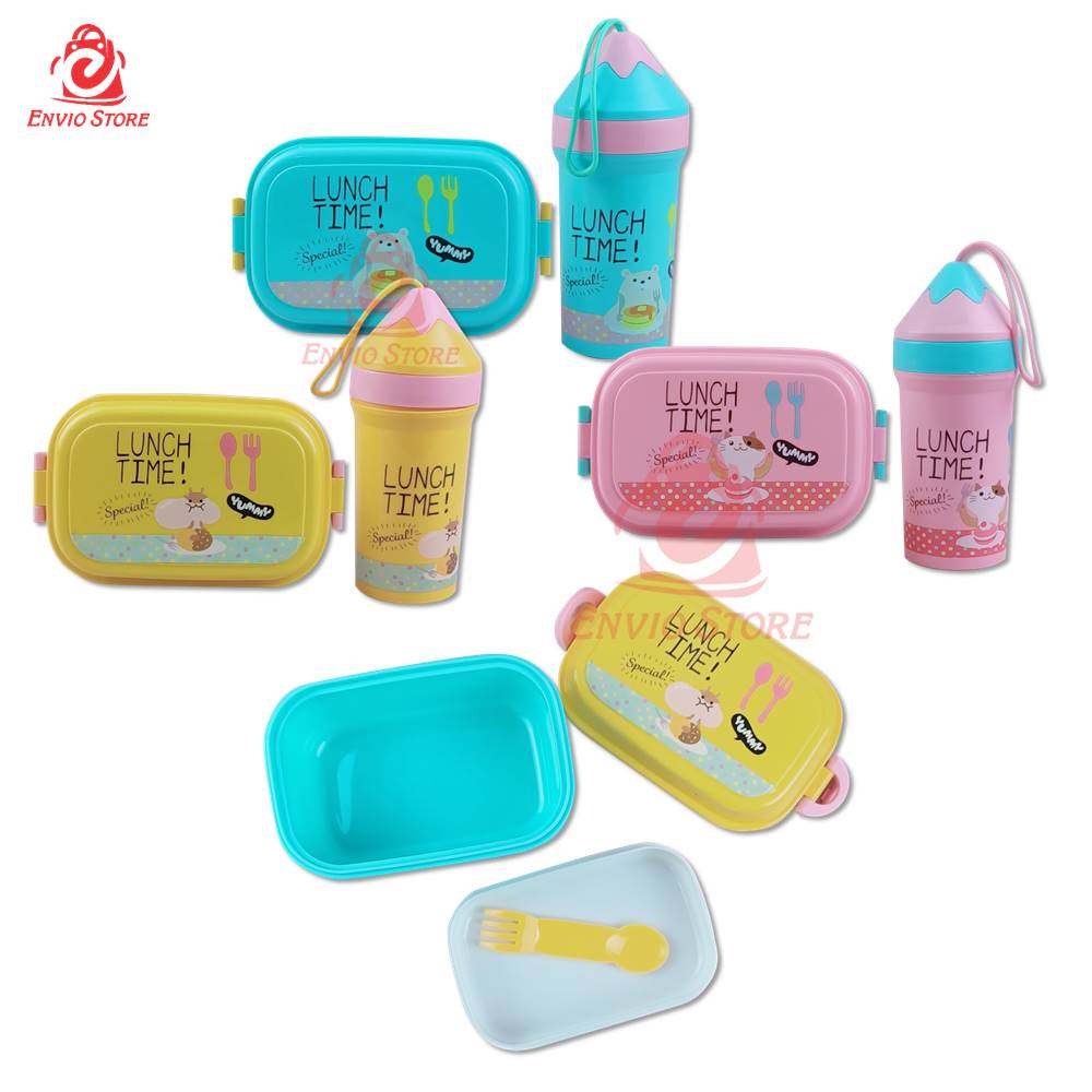 Lunch Box Set 2in1 - Wadah Bekal + Botol Minum