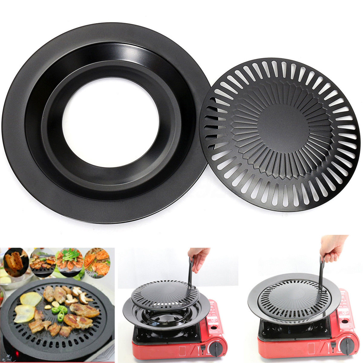 Korean BBQ Grill Pan 30cm Besi - Alat Pemanggang