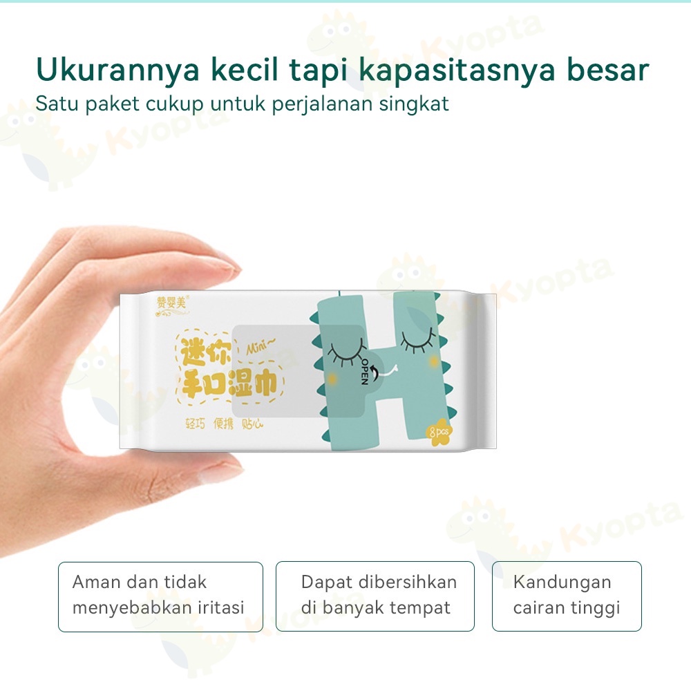 (Isi 8) Tissue Basah Super Mini Wipes Set 64s