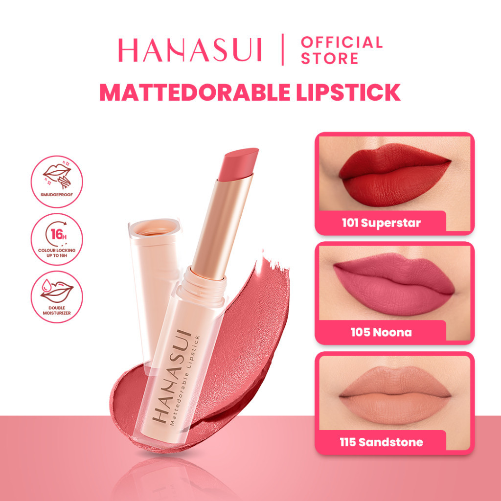 Hanasui Mattedorable Matte Lipstick 2gr - 113 Tropical Hanasui Mattedorable Matte Lipstick 2gr - 113 Tropical