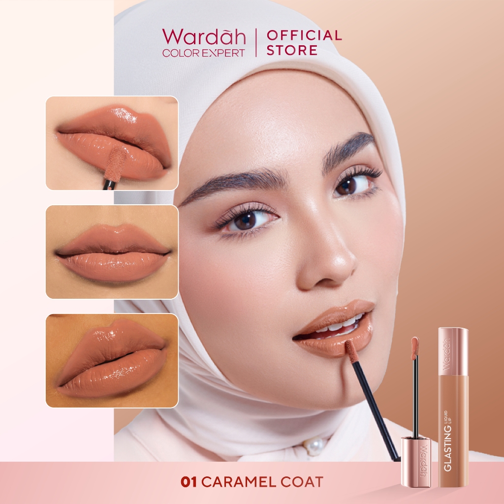 Wardah Glasting Liquid Lip 3.5gr (Lip Cream Transferproof) - 01 Caramel Coat Wardah Glasting Liquid Lip 3.5gr (Lip Cream Transferproof) - 01 Caramel Coat