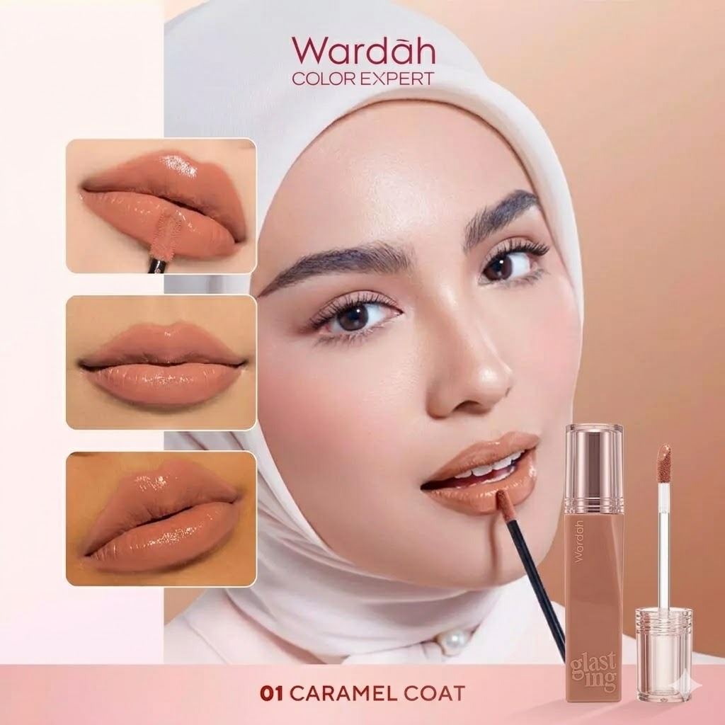Wardah Glasting Liquid Lip 3.5gr (Lip Cream Transferproof) - 01 Caramel Coat Wardah Glasting Liquid Lip 3.5gr (Lip Cream Transferproof) - 01 Caramel Coat