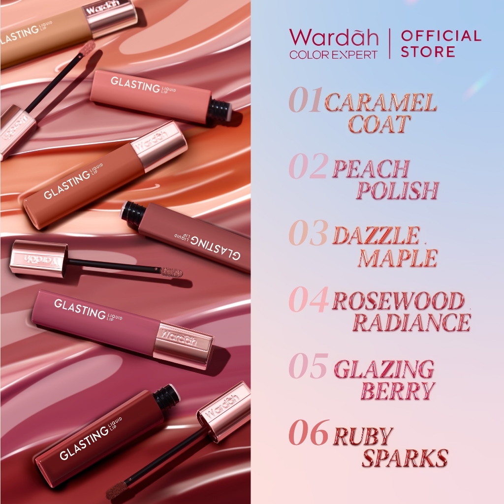 Wardah Glasting Liquid Lip 3.5gr (Lip Cream Transferproof) - 01 Caramel Coat