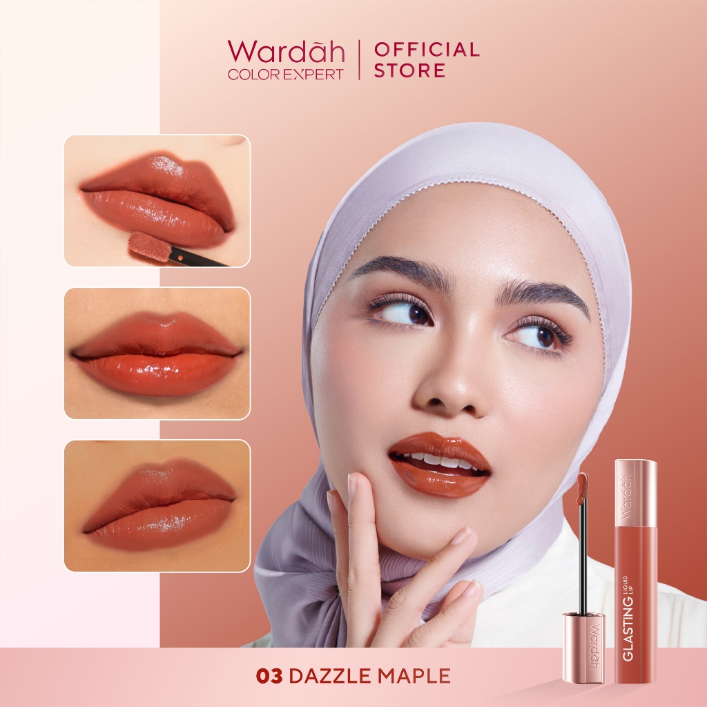 Wardah Glasting Liquid Lip 3.5gr (Lip Cream Transferproof) - 03 Dazzle Maple Wardah Glasting Liquid Lip 3.5gr (Lip Cream Transferproof) - 03 Dazzle Maple