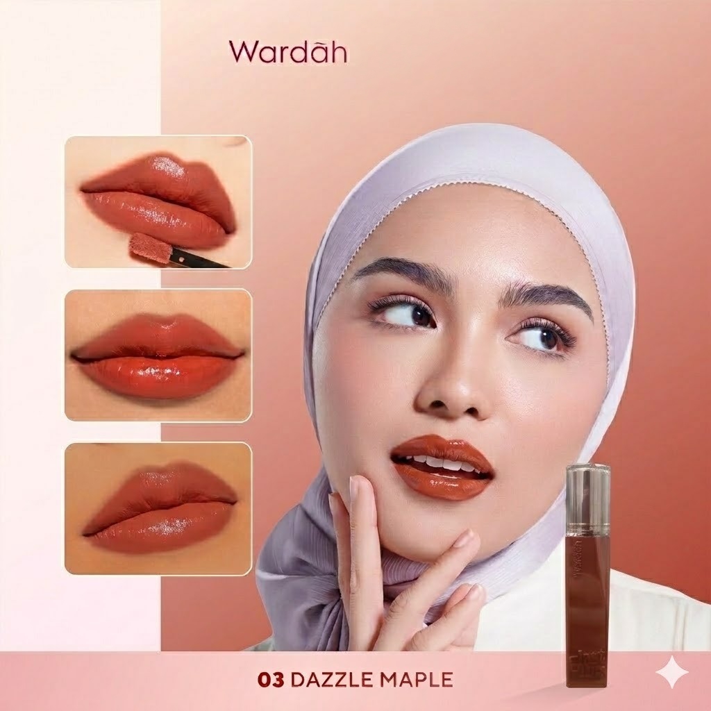 Wardah Glasting Liquid Lip 3.5gr (Lip Cream Transferproof) - 03 Dazzle Maple Wardah Glasting Liquid Lip 3.5gr (Lip Cream Transferproof) - 03 Dazzle Maple