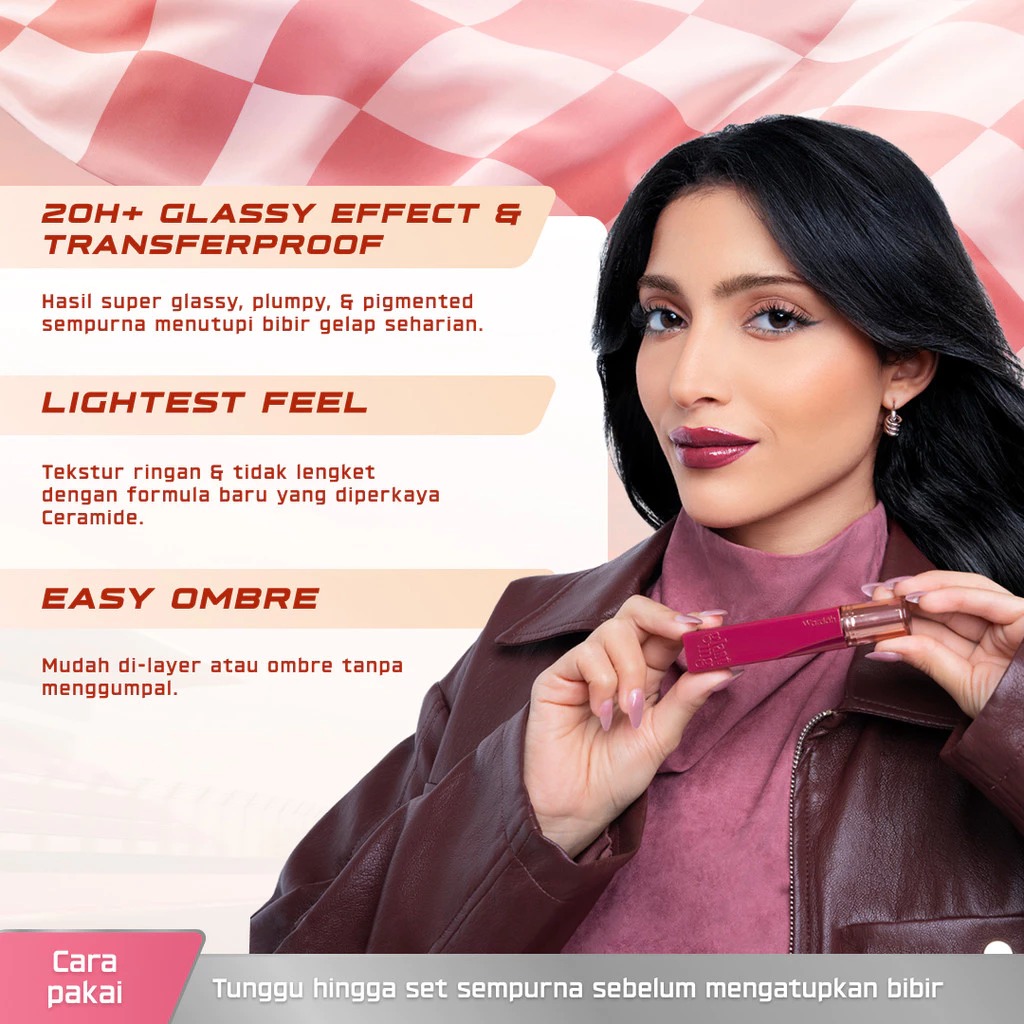 Wardah Glasting Liquid Lip 3.5gr (Lip Cream Transferproof) - 04 Rosewood Radiance