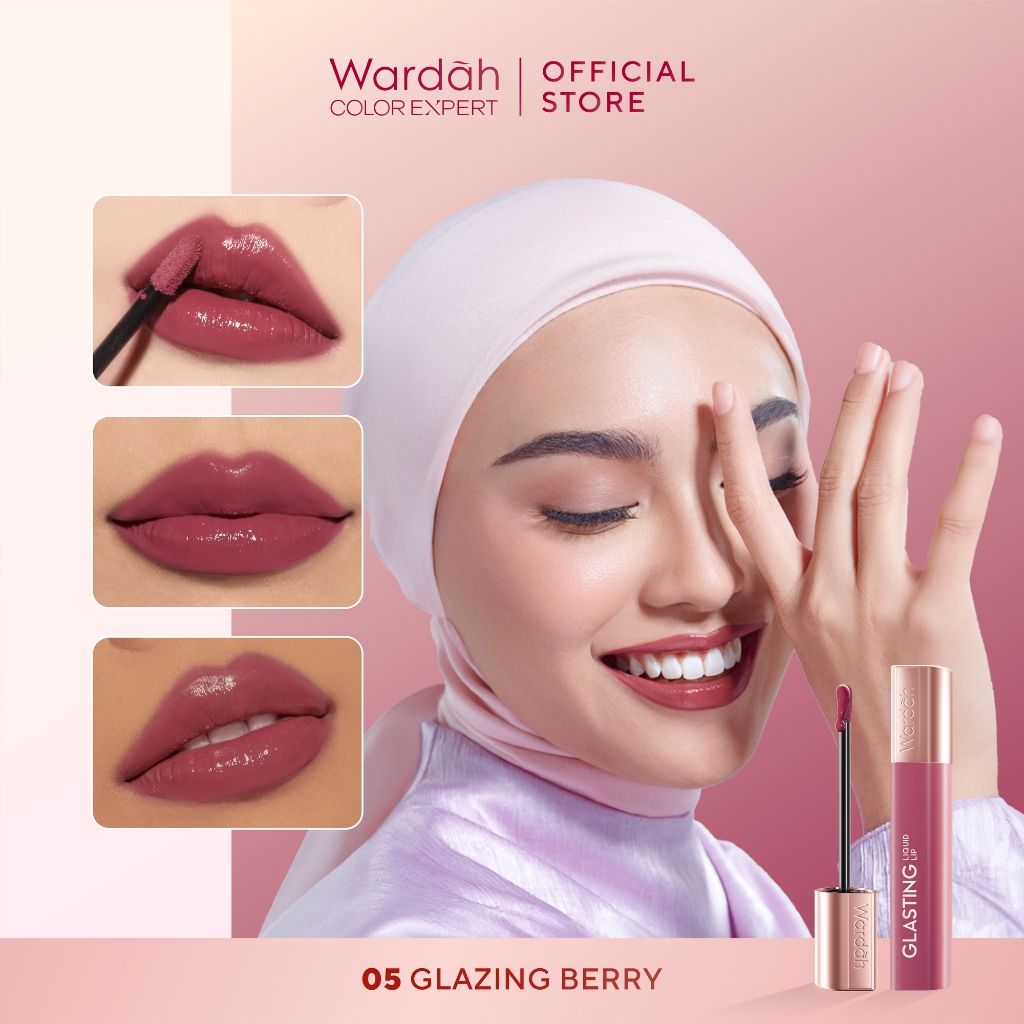 Wardah Glasting Liquid Lip 3.5gr (Lip Cream Transferproof) - 05 Glazing Berry Wardah Glasting Liquid Lip 3.5gr (Lip Cream Transferproof) - 05 Glazing Berry