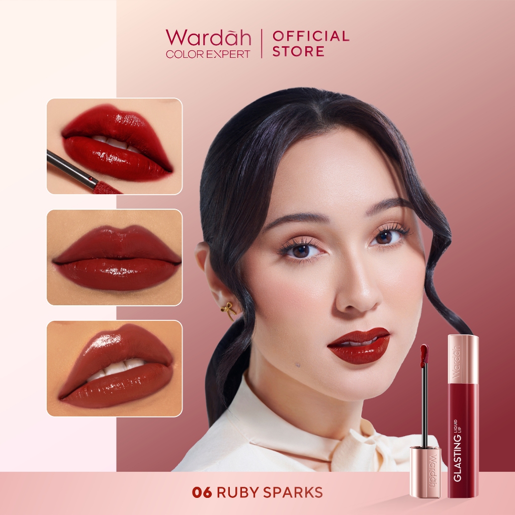 Wardah Glasting Liquid Lip 3.5gr (Lip Cream Transferproof) - 06 Ruby Sparks Wardah Glasting Liquid Lip 3.5gr (Lip Cream Transferproof) - 06 Ruby Sparks