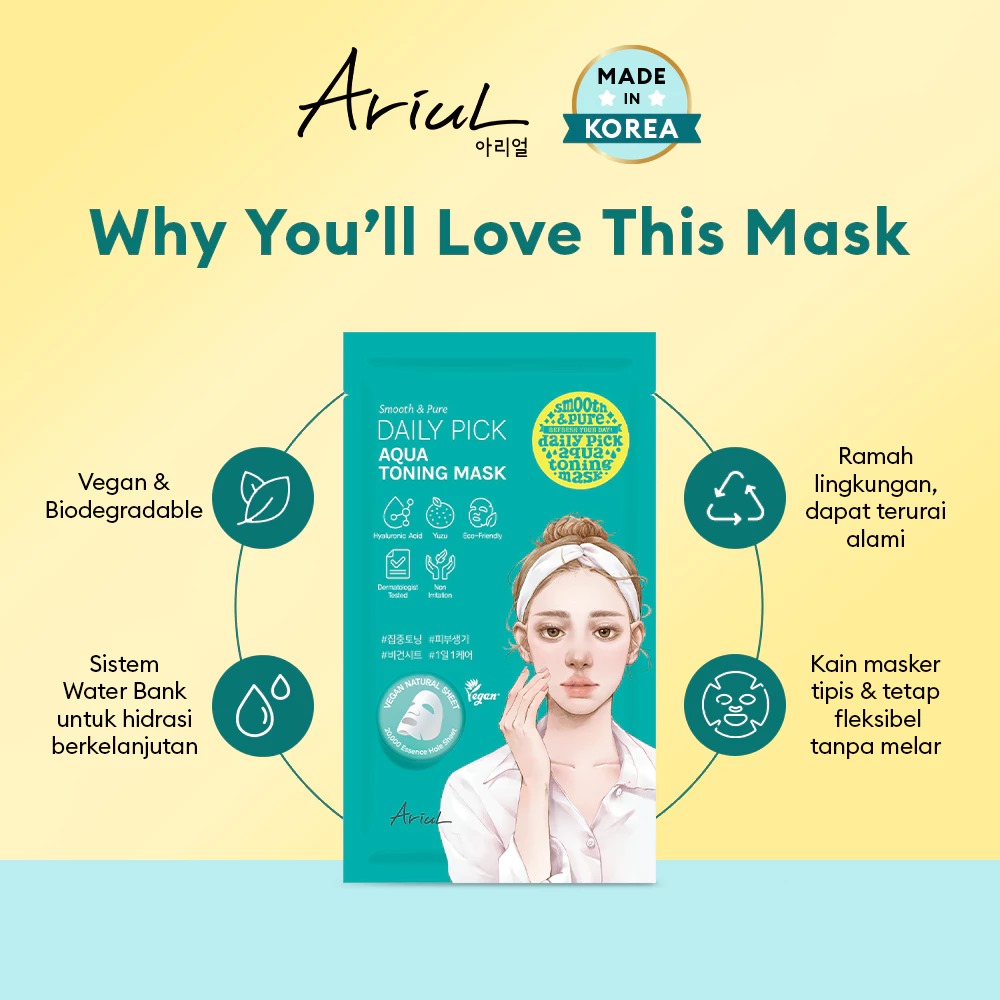 Ariul Smooth & Pure Daily Pick Aqua Toning Mask 20ml