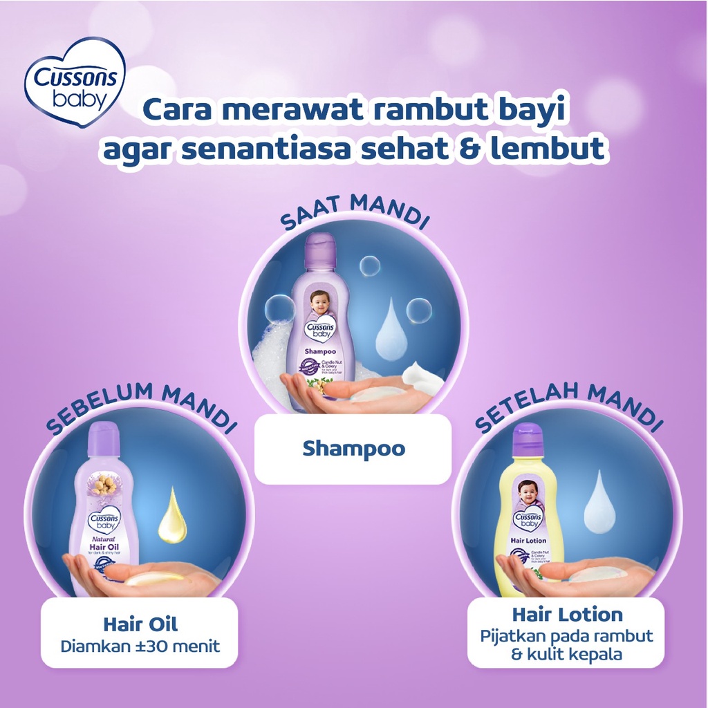 Cussons Baby Hair Lotion 200ml (100 + 100) - Candle Nut & Celery Cussons Baby Hair Lotion 200ml (100 + 100) - Candle Nut & Celery