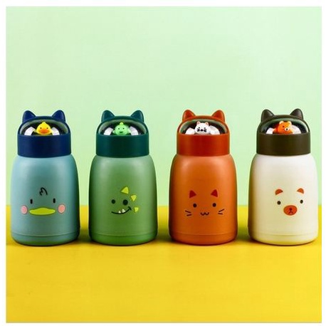 Botol Kaca Tumblr Tutup Kuping Motif Animal 3D 360ml