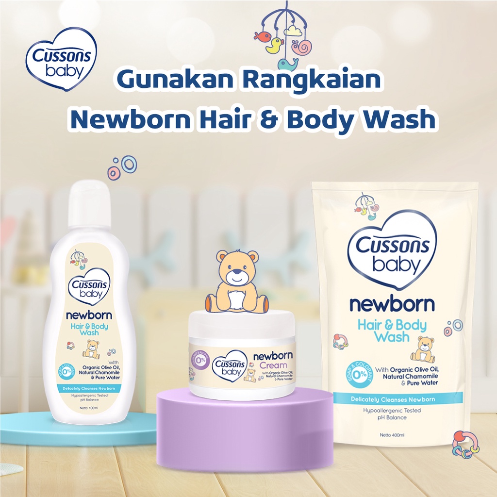 Cussons Baby Newborn Hair & Body Wash Botol 100ml