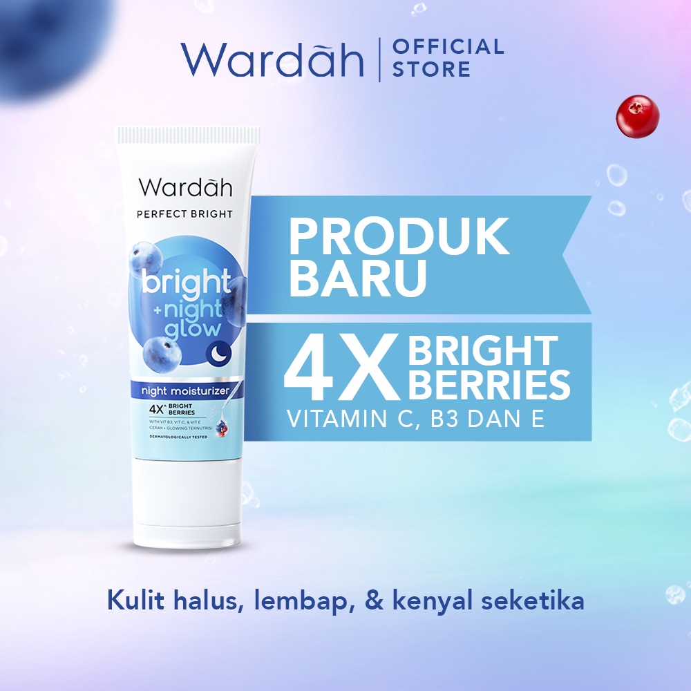 Wardah Perfect Bright Night Glow Night Moisturizer 20ml (Strip Biru)