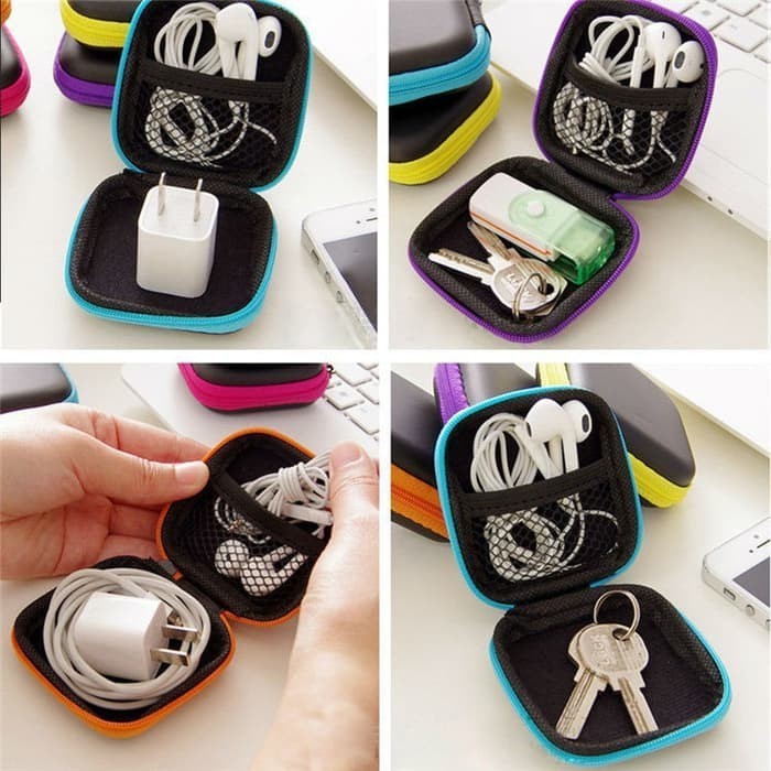 Dompet Travel Headset Kabel Mini (7x7x3cm)