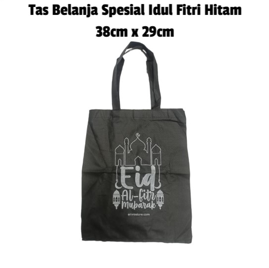 Tas Belanja Spesial Idul Fitri Hitam 38cm x 29cm (Reusable Bag)
