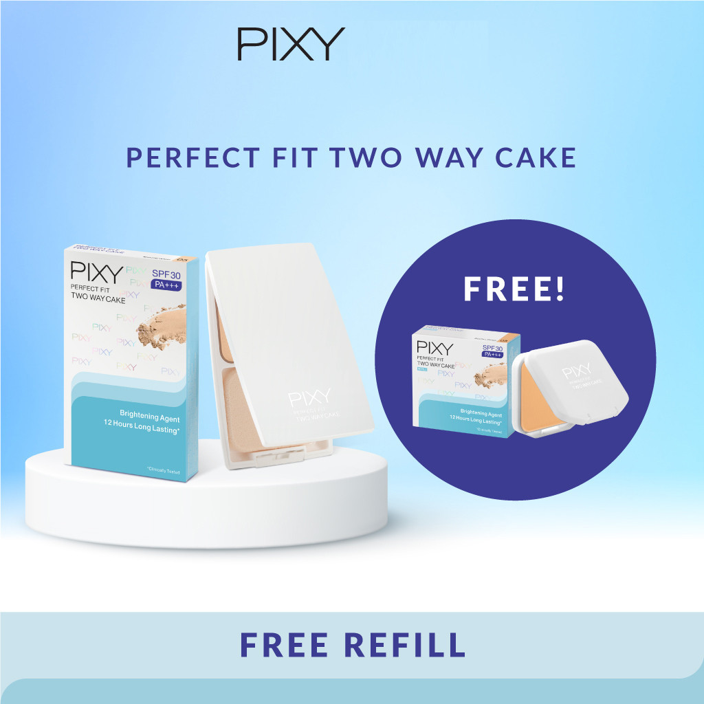 Pixy (Buy1 Free1) UV Whitening TWC Perfect Fit Full Size + Refill - 03 Golden Beige