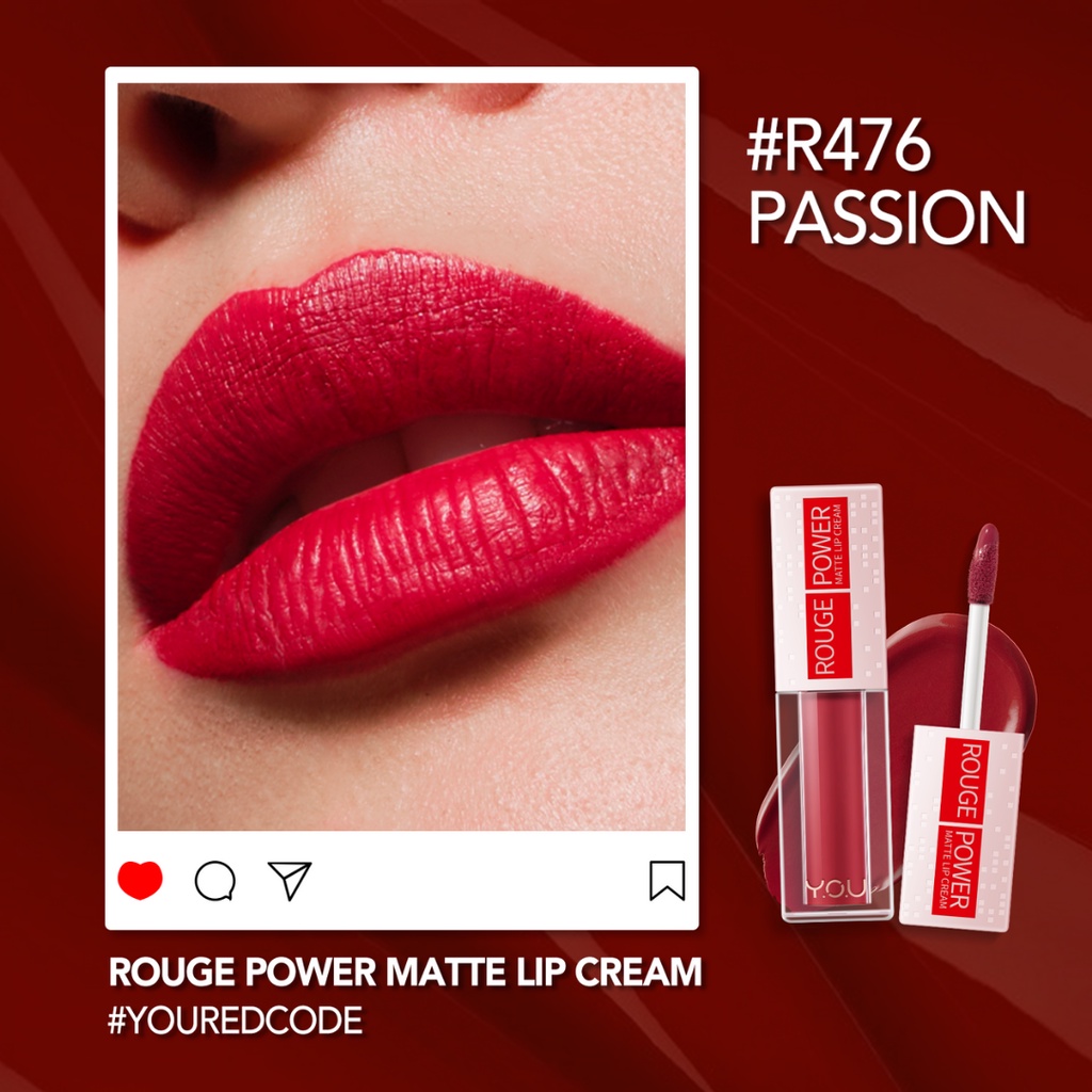 YOU Rouge Power Matte Lip Cream R476 Passion *