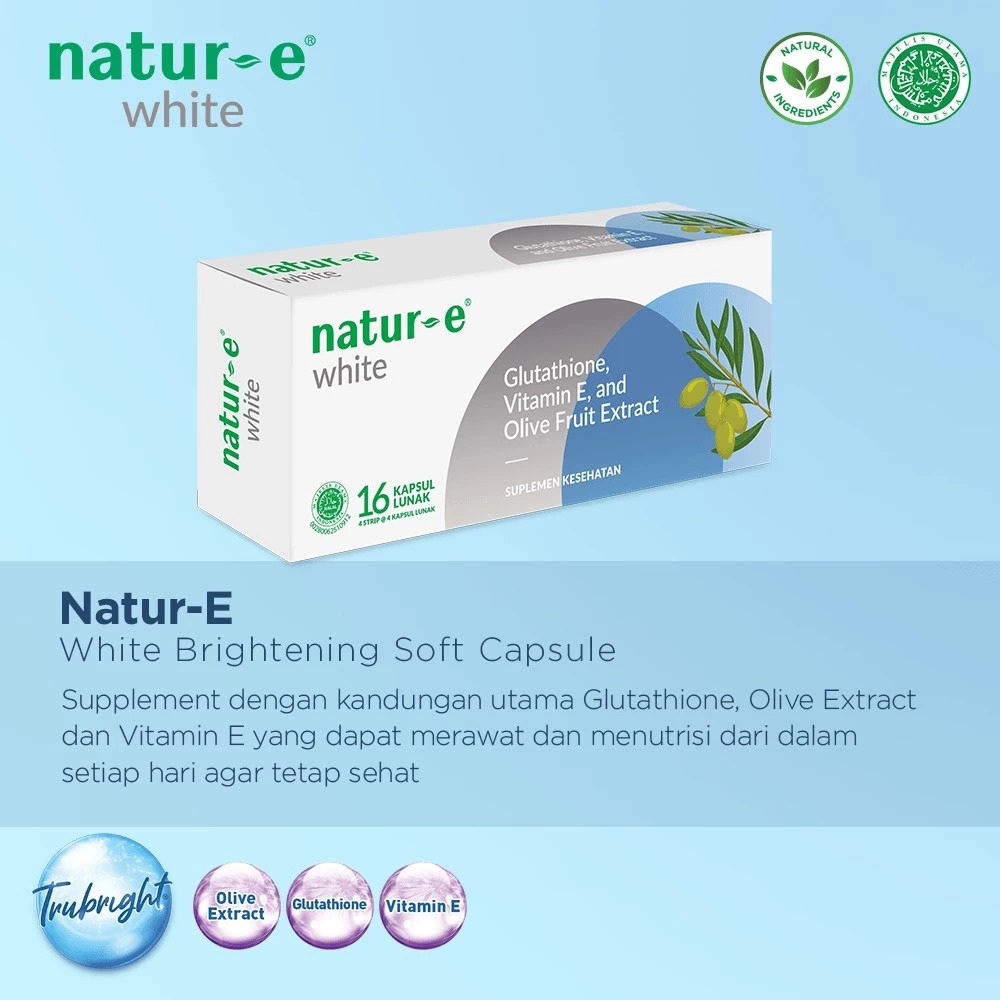 Natur-E White Supplement Soft Capsule 16s - Vitamin E Suplemen Kesehatan