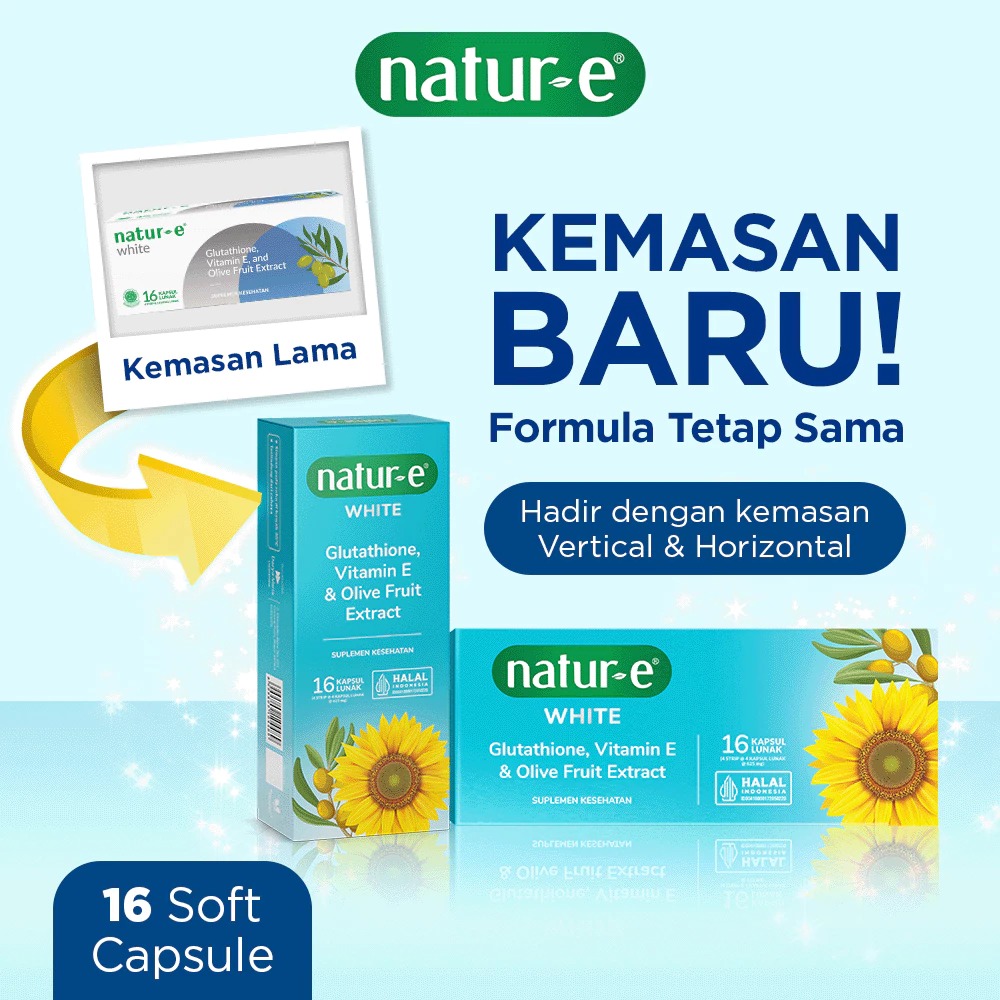 Natur-E White Supplement Soft Capsule 16s - Vitamin E Suplemen Kesehatan