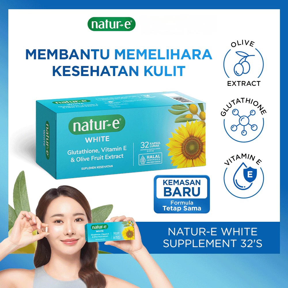 Natur-E White Supplement Soft Capsule 32s - Vitamin E Suplemen Kesehatan
