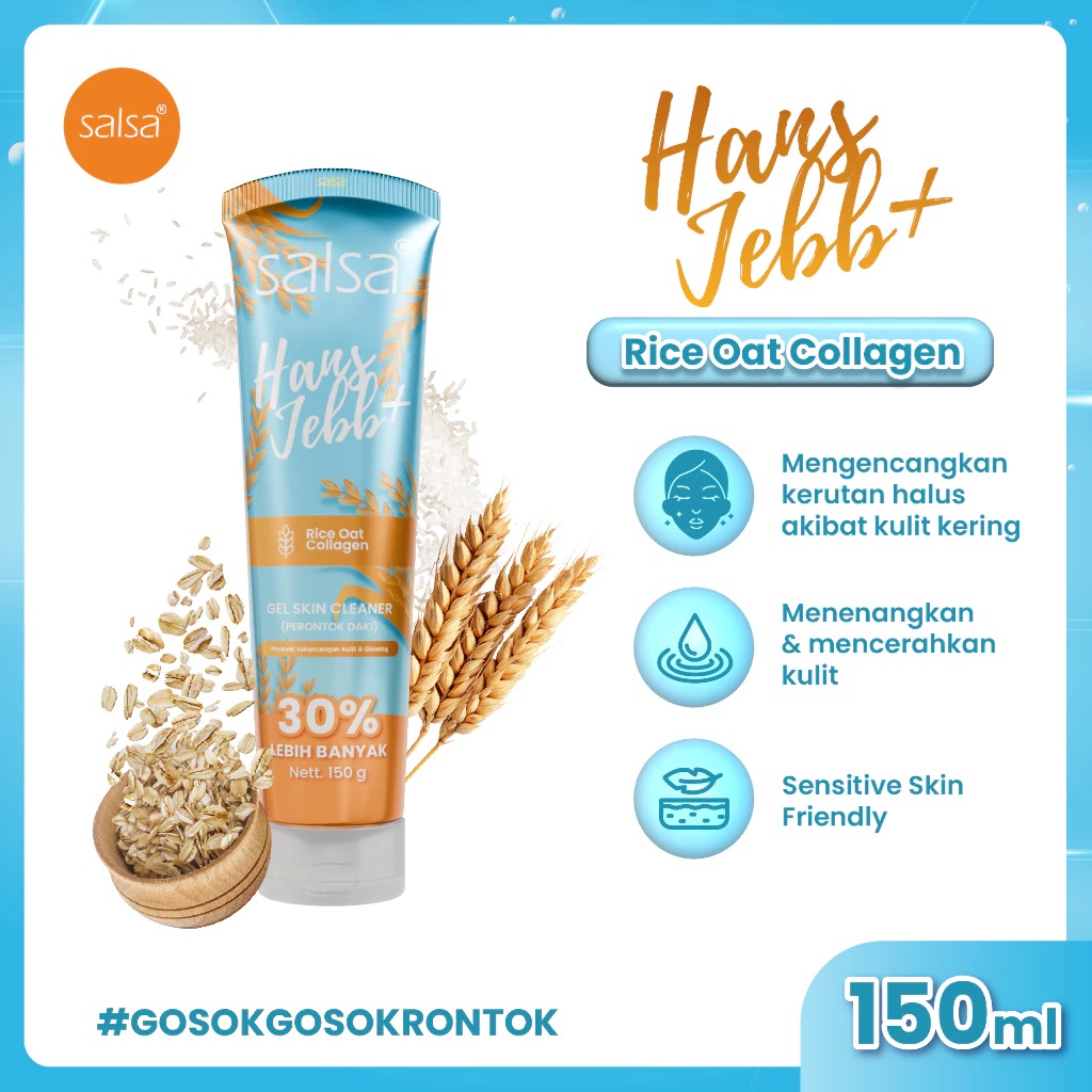 Salsa Hans Jebb+ Gel Skin Cleaner 150gr - Rice Oat Collagen