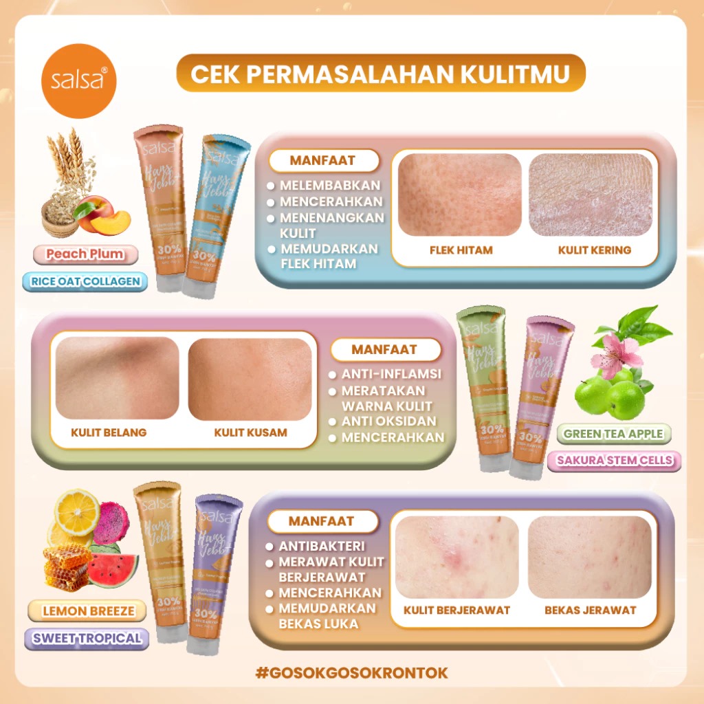 Salsa Hans Jebb+ Gel Skin Cleaner 150gr - Rice Oat Collagen