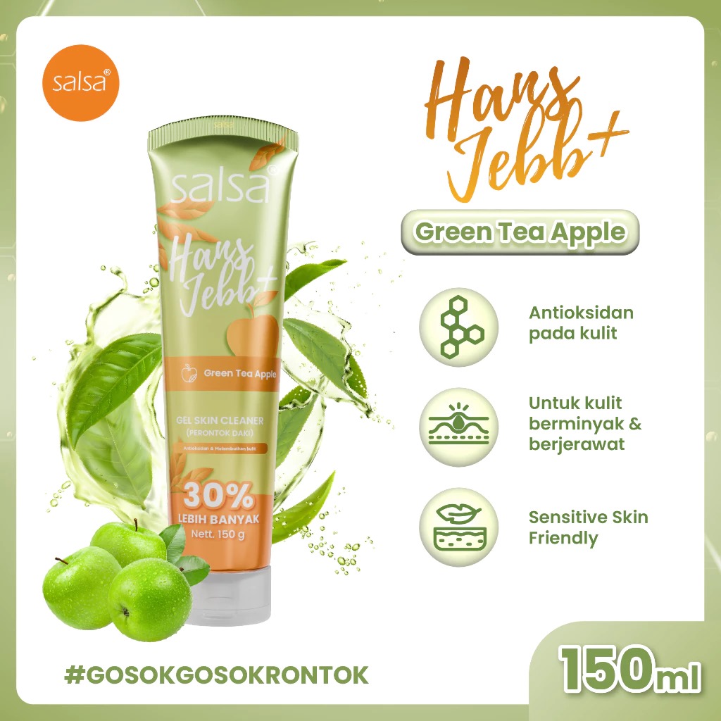 Salsa Hans Jebb+ Gel Skin Cleaner 150gr - Greentea Apple