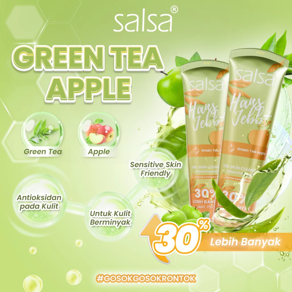 Salsa Hans Jebb+ Gel Skin Cleaner 150gr - Greentea Apple