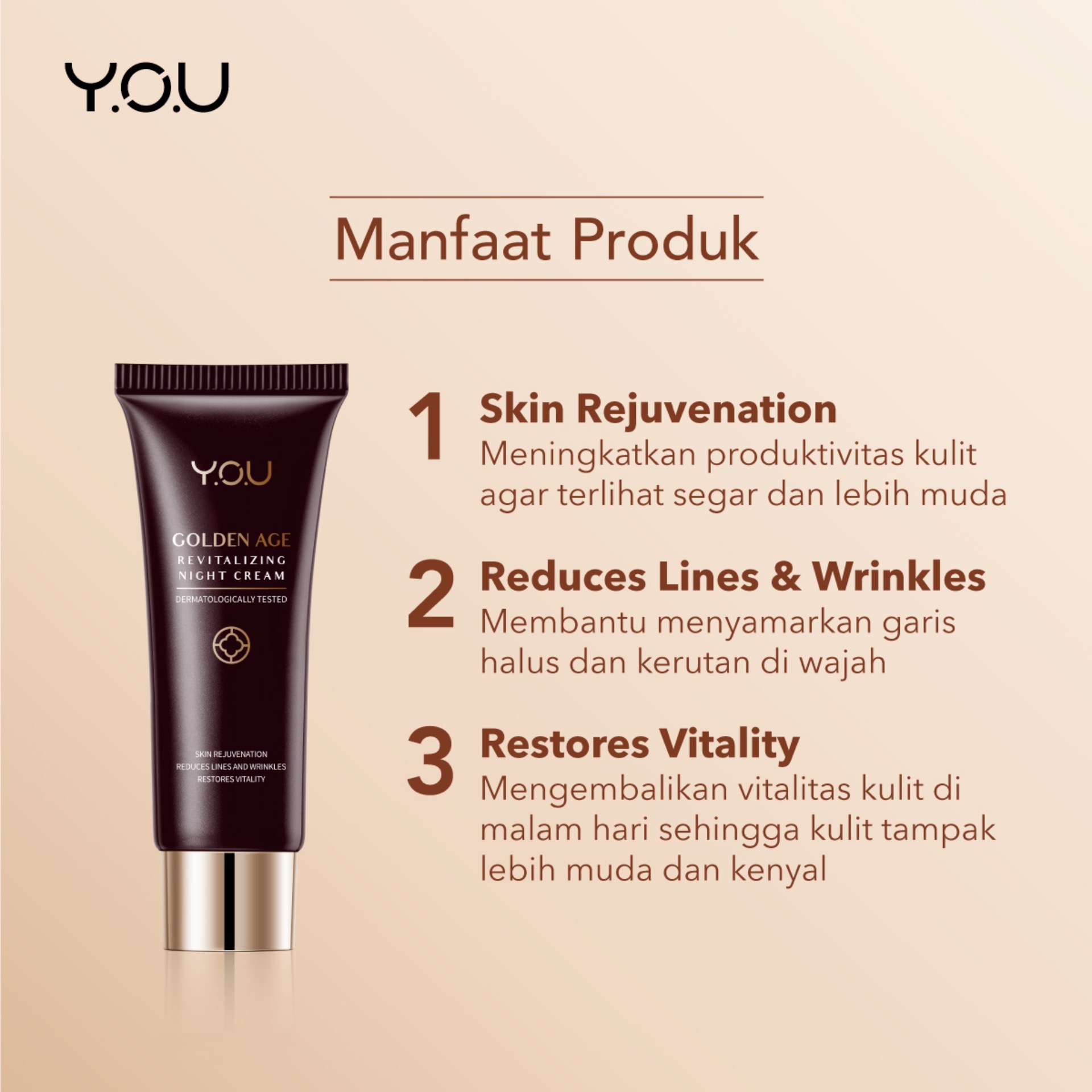 YOU Golden Age Revitalizing Night Cream 18gr (Kemasan Tube)