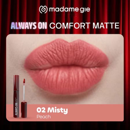 Madame Gie Always On Comfort Matte Lip Cream 2.2gr - 02 Misty Madame Gie Always On Comfort Matte Lip Cream 2.2gr - 02 Misty