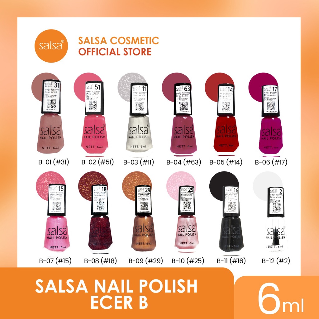 (ECER) SALSA Nail Polish Seri Glossy 6ml