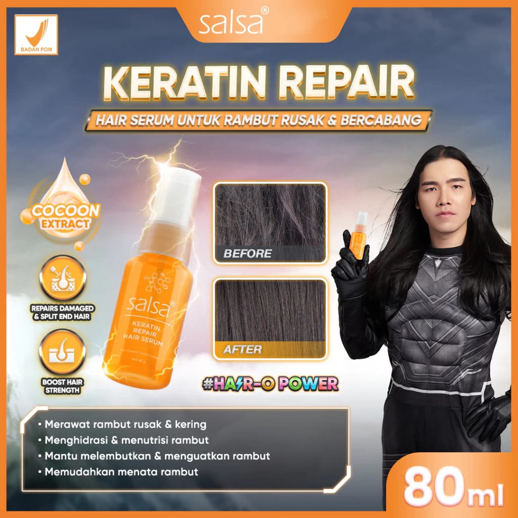 SALSA Hair Serum Spray 80ml - Keratin Repair (Kuning) - Serum Perawatan Rambut SALSA Hair Serum Spray 80ml - Keratin Repair (Kuning) - Serum Perawatan Rambut